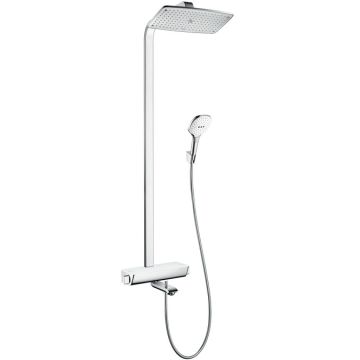 Suihkusarja Hansgrohe Raindance Select E 360 1jet Showerpipe juoksuputkella valkoinen/kromi