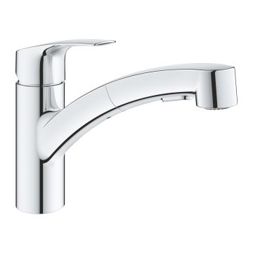 Grohe Eurosmart keittiöhana kromi ulosvedettävällä käsisuihkulla