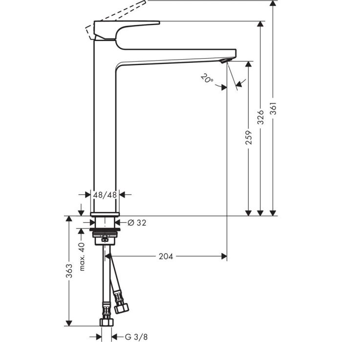 Valamusegisti Hansgrohe Metropol 260 kruunua