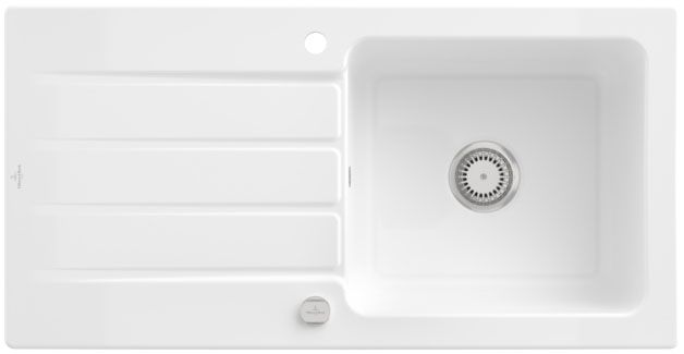 Villeroy & Boch Architectura 60 Sisäänrakennettu pesuallas, mukana Jätejärjestelmän ponnahdusikkuna, keraaminen, 1000 x 510 mm, valkoinen Alpin CeramicPlus