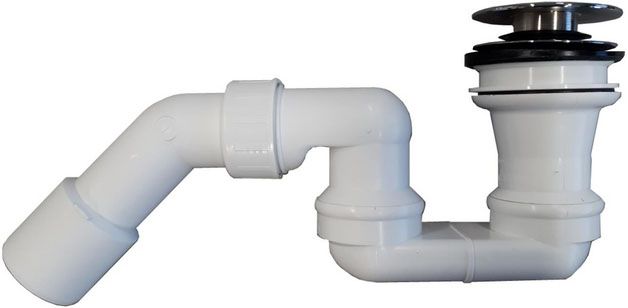 Villeroy & Boch -tarvikkeet Push-to-Open-venttiili ilman ylivuototoimintoa (ulostulokansi valkoinen & kromi), 145 x 275 x 114 mm, kromi U90952061
