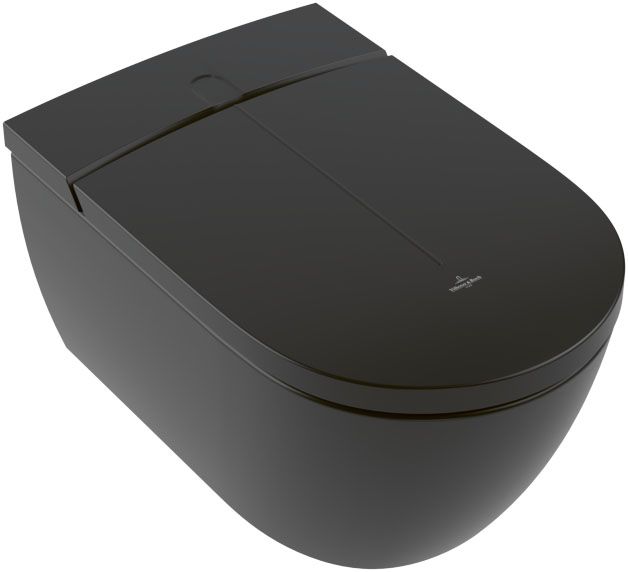 Villeroy & Boch ViClean-I100 Suihku wc, reunaton, Pure Black CeramicPlus V0E100R7