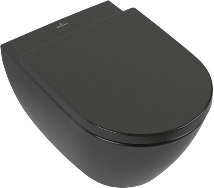 Villeroy & Boch Subway 2.0 Washdown toilet, rimless, wall-mounted, Ebony CeramicPlus 5614R0S5
