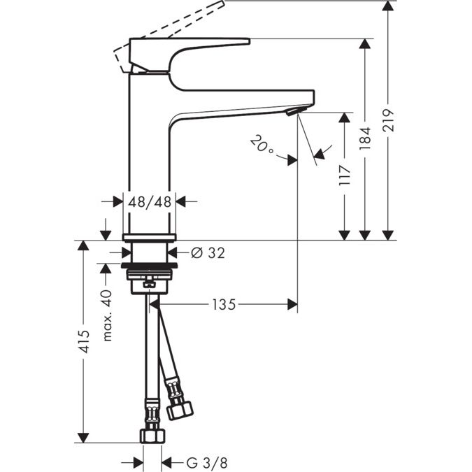 Valamusegisti Hansgrohe Metropol 110 kruunua