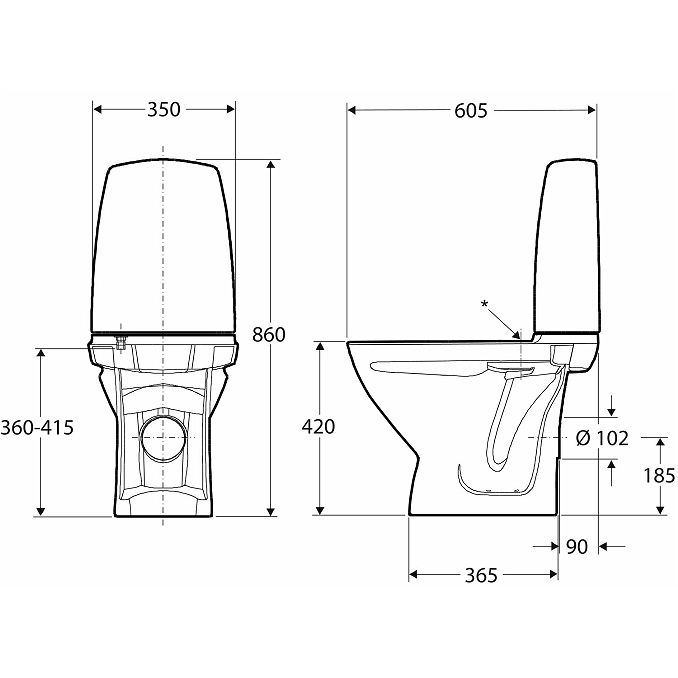 WC-potti Ifö Spira 6262 vanteeton