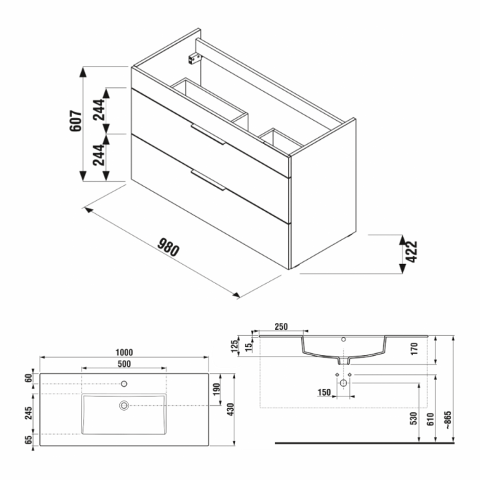 Huonekalusarja Jika Cube H453652 valkoinen