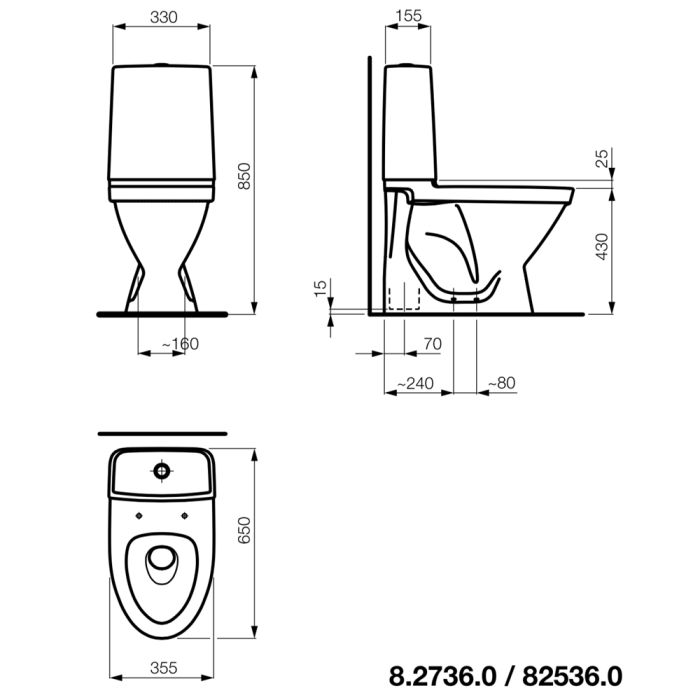 Vedenalainen wc-potta Laufen Rigo 827360