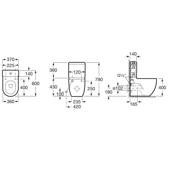 Wc-istuin Roca Meridian Compact Rimless