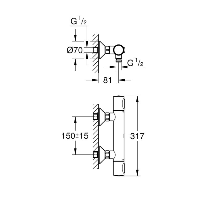 Termostaat dušisegisti Grohe Grohtherm 500