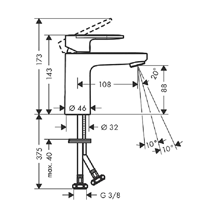 Valamusegisti Hansgrohe Lakkasekoitus 100