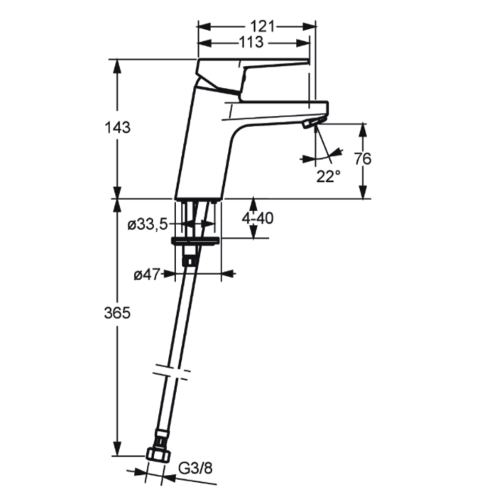 Valamusegisti Oras Twista 3810F-33 mattmust