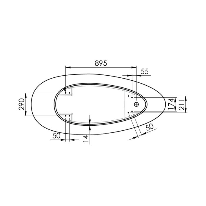 Kivivann Westerbergs Ellipse Black 170